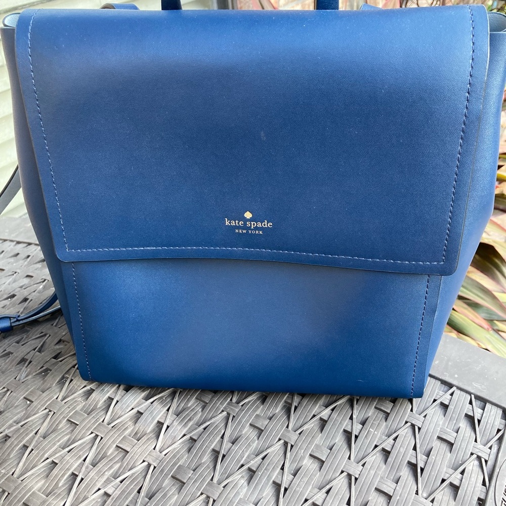 Kate Spade Somerville Megyn flap backpack blue